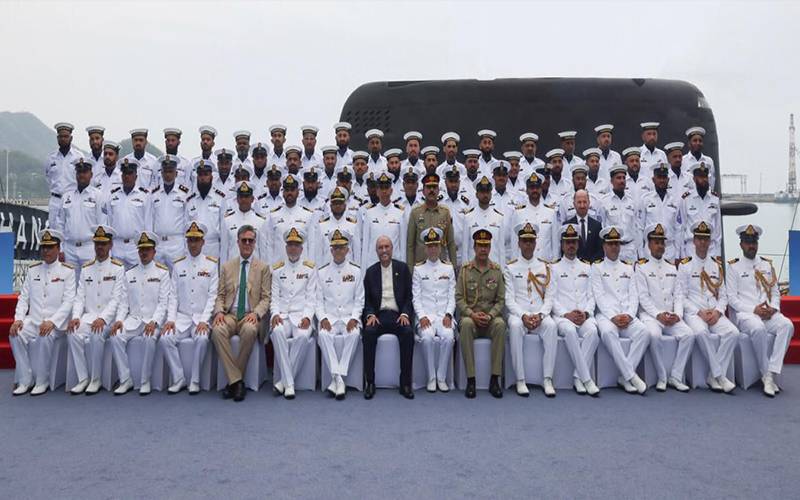 Pakistan Navy Hangor submarine induction ceremony in China