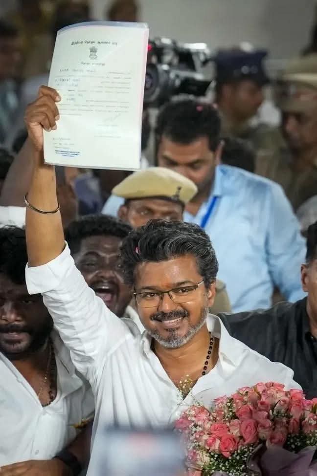Vijay Thalapathy celebrating Tamil Nadu election victory